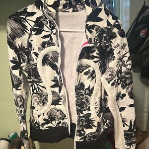 lululemon athletica Black & White Floral Zip Jacket